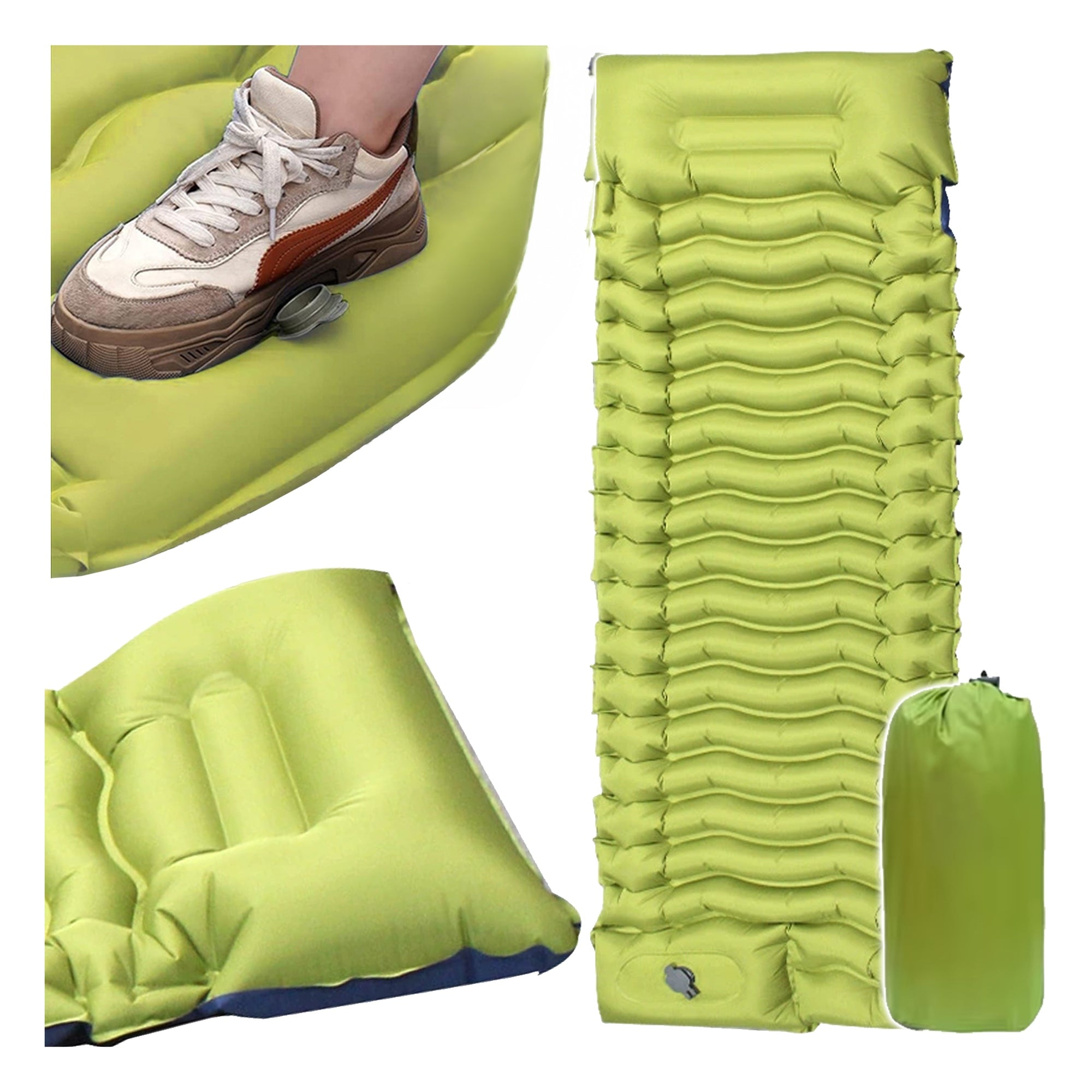 HIKING MATTRESS WITH BUILT-IN PUMP FOLDING FOR CAMPING TRAVEL 235x65CM