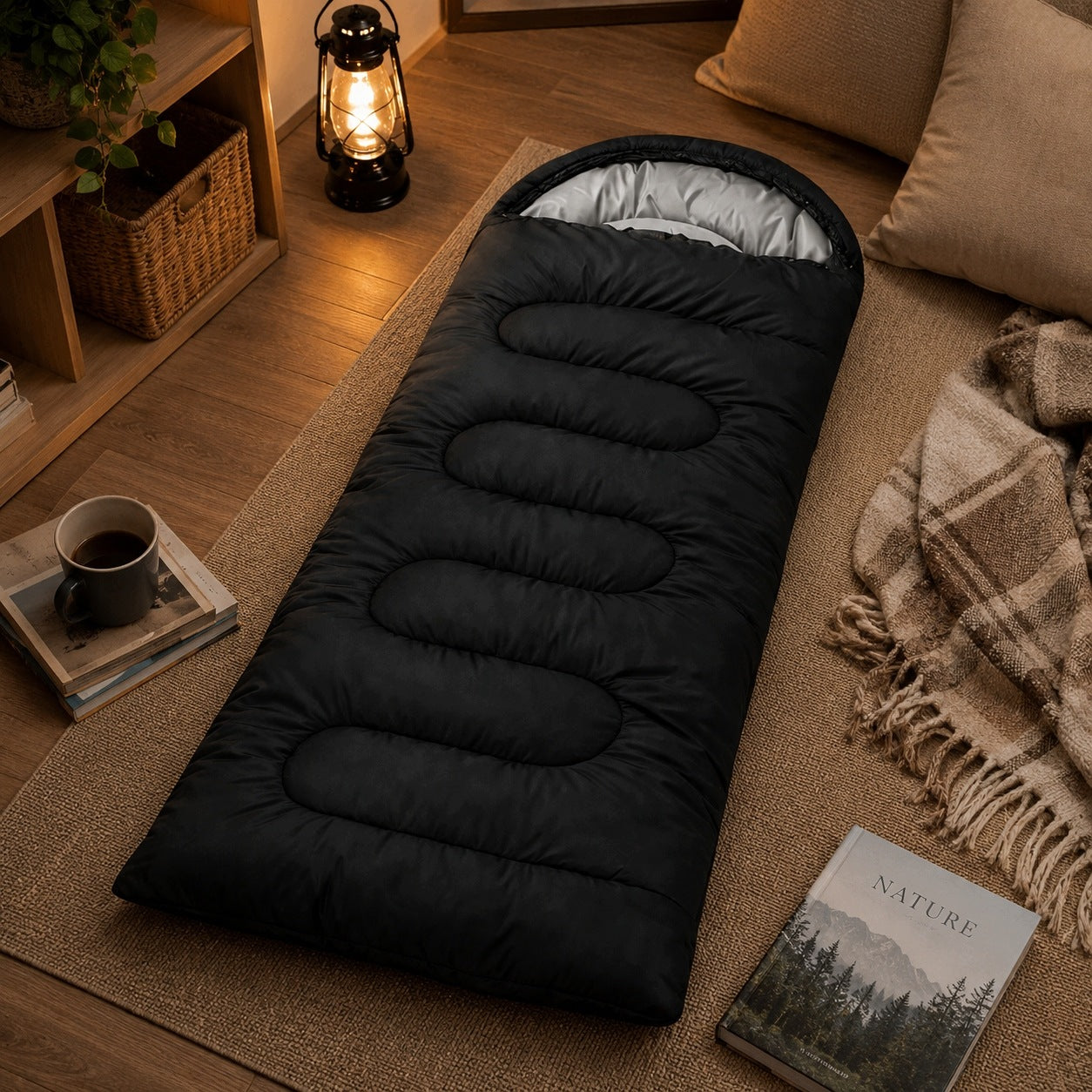 HIKING SLEEPING BAG 2in1 WARM LARGE MUMMY DUVET LIGHT HOODED COVER Manufacturer code ŚPIWÓR001