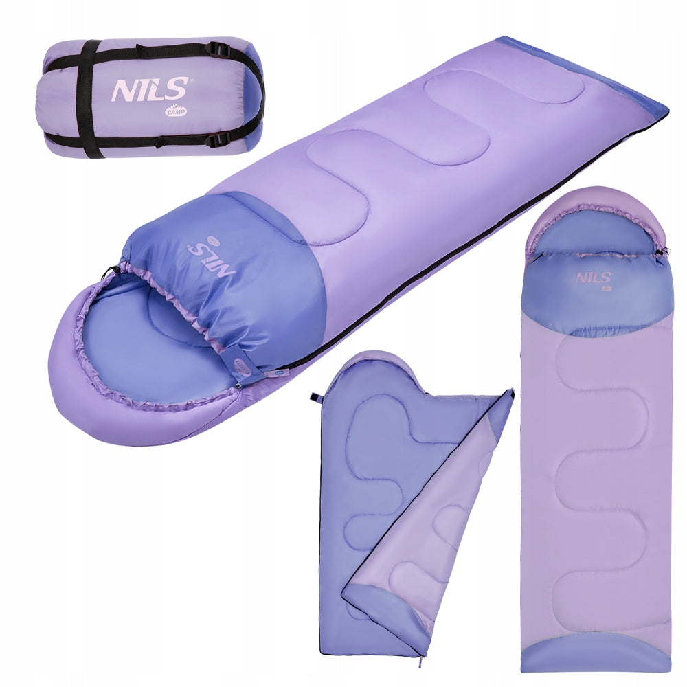 HIKING SLEEPING BAG DOWN WINTER DUVET 2IN1 WARM WITH HOOD 180X60 CM Packaging status original
