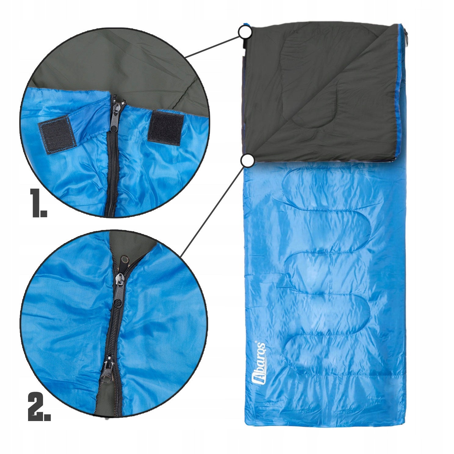 HIKING SLEEPING BAG Envelope LIGHT Warm BLANKET SUMMER DUVET Blue Color multicolor