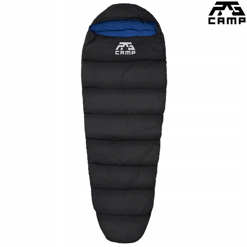 HIKING SLEEPING BAG MUMMY 210x80 CM warm light summer mountains RG CAMP Comfort Manufacturer code Ciepły śpiwór kempingowy mumia RG CAMP