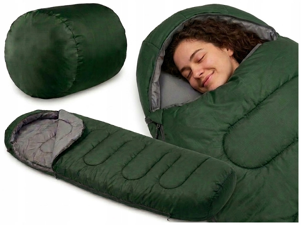 HIKING SLEEPING BAG MUMMY DUVET 2in1 210x75 CM FOR CAMPING