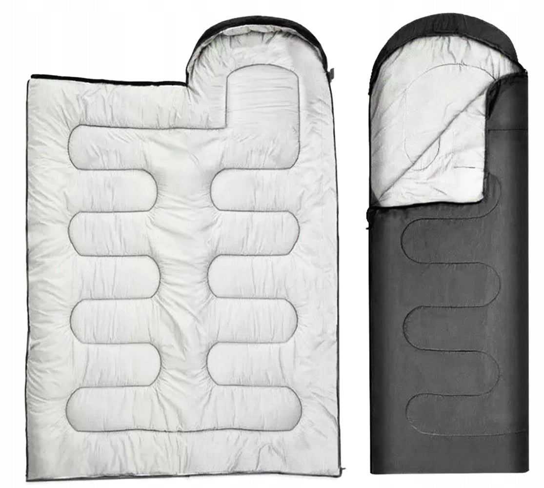 HIKING SLEEPING BAG MUMMY DUVET 2in1 HOOD COVER WARM LIGHT 210x75 CM Manufacturer code M1755-10