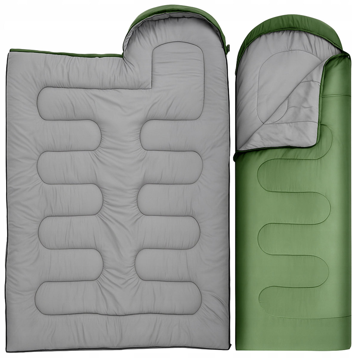 HIKING SLEEPING BAG MUMMY QUILT WITH HOOD WARM CAMO 210x75CM COVER Packaging status original