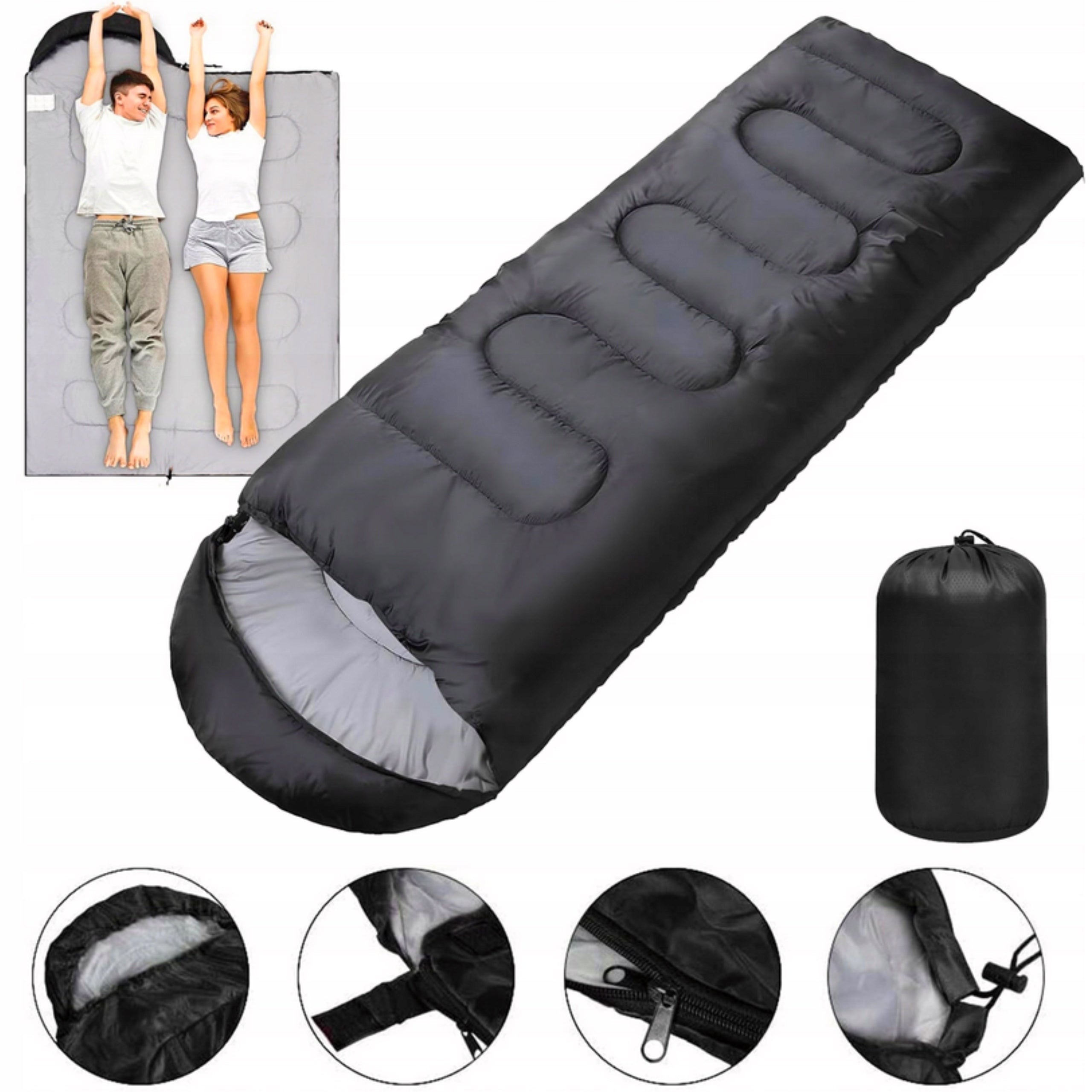 HIKING SLEEPING BAG WARM DUVET MUMMY LIGHTWEIGHT HOODED COVER 2in1 LARGE Packaging status original