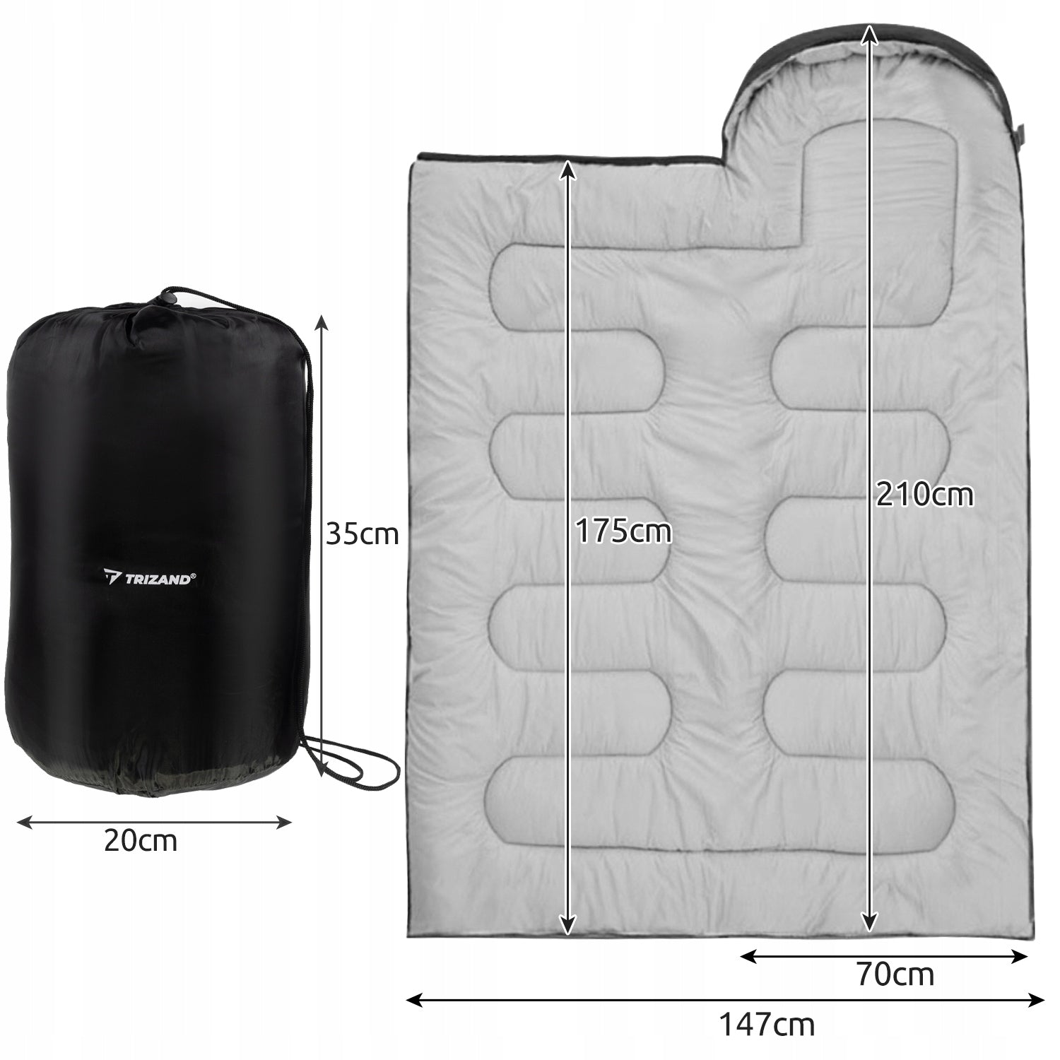 HIKING SLEEPING BAG WARM LIGHTWEIGHT DUVET MUMMY CAMPING HOOD FOR TENT Manufacturer code 21084