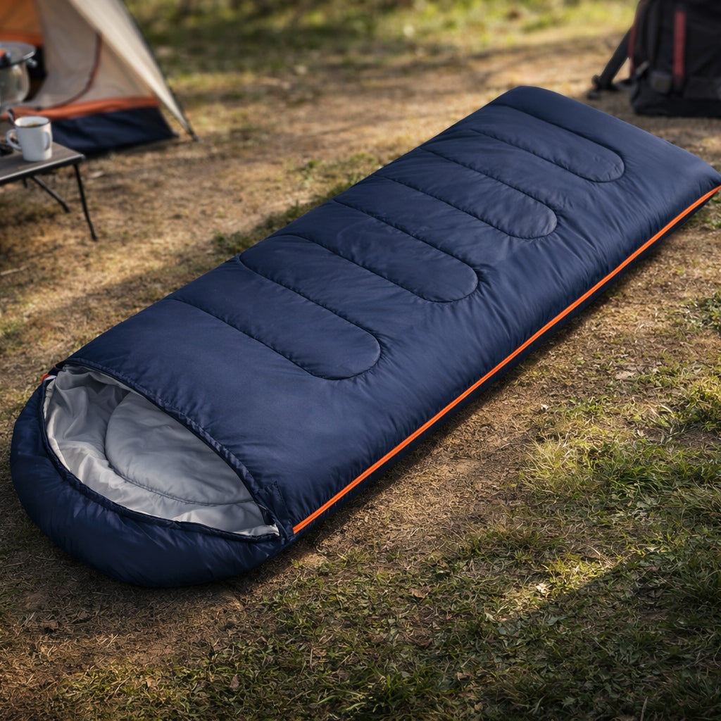 HIKING SLEEPING BAG WARM MUMMY DUVET LIGHTWEIGHT HOODED COVER 2in1 LARGE Packaging status original
