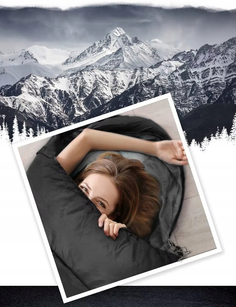 HIKING SLEEPING BAG WARM MUMMY DUVET WITH HOOD LIGHT COVER 210x70cm Brand no brand