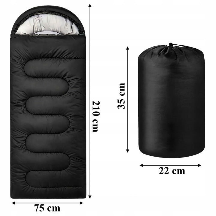 HIKING SLEEPING BAG WARM MUMMY DUVET WITH HOOD LIGHT COVER 210x70cm Manufacturer code ŚPIWÓR TURYSTYCZNY CIEPŁY MUMIA KOŁDRA