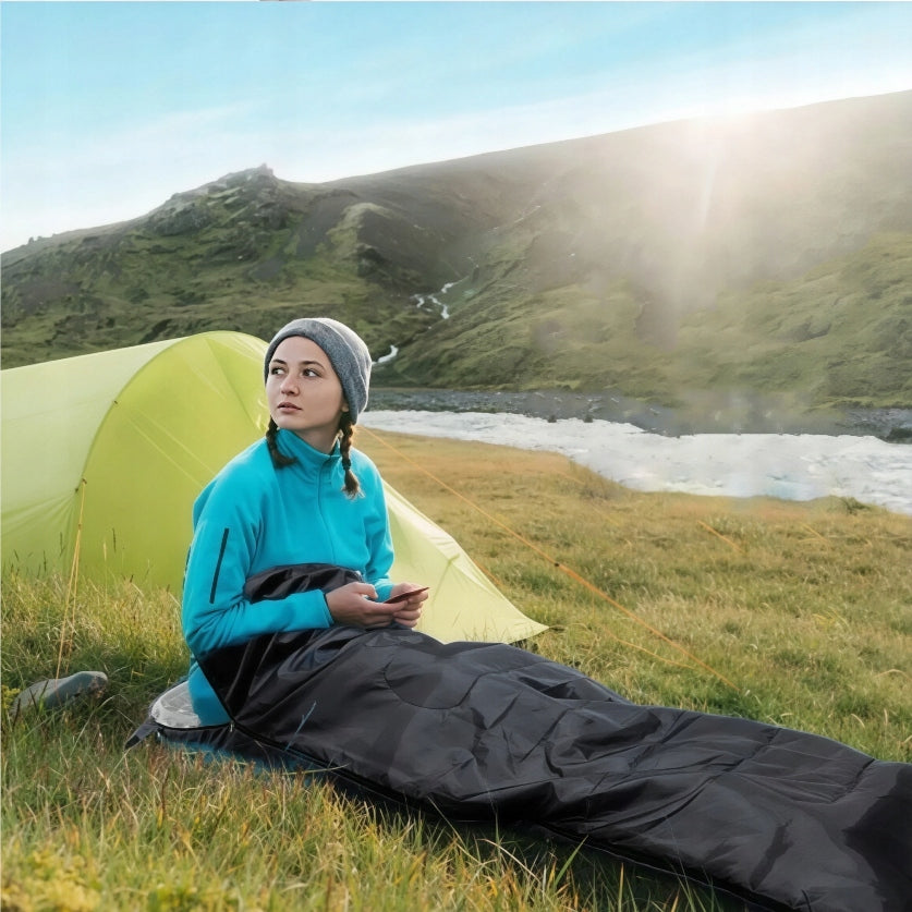 HIKING SLEEPING BAG WINTER WARM WITH HOOD 2in1 LARGE MILITARY MUMMY 210x75 Packaging status original