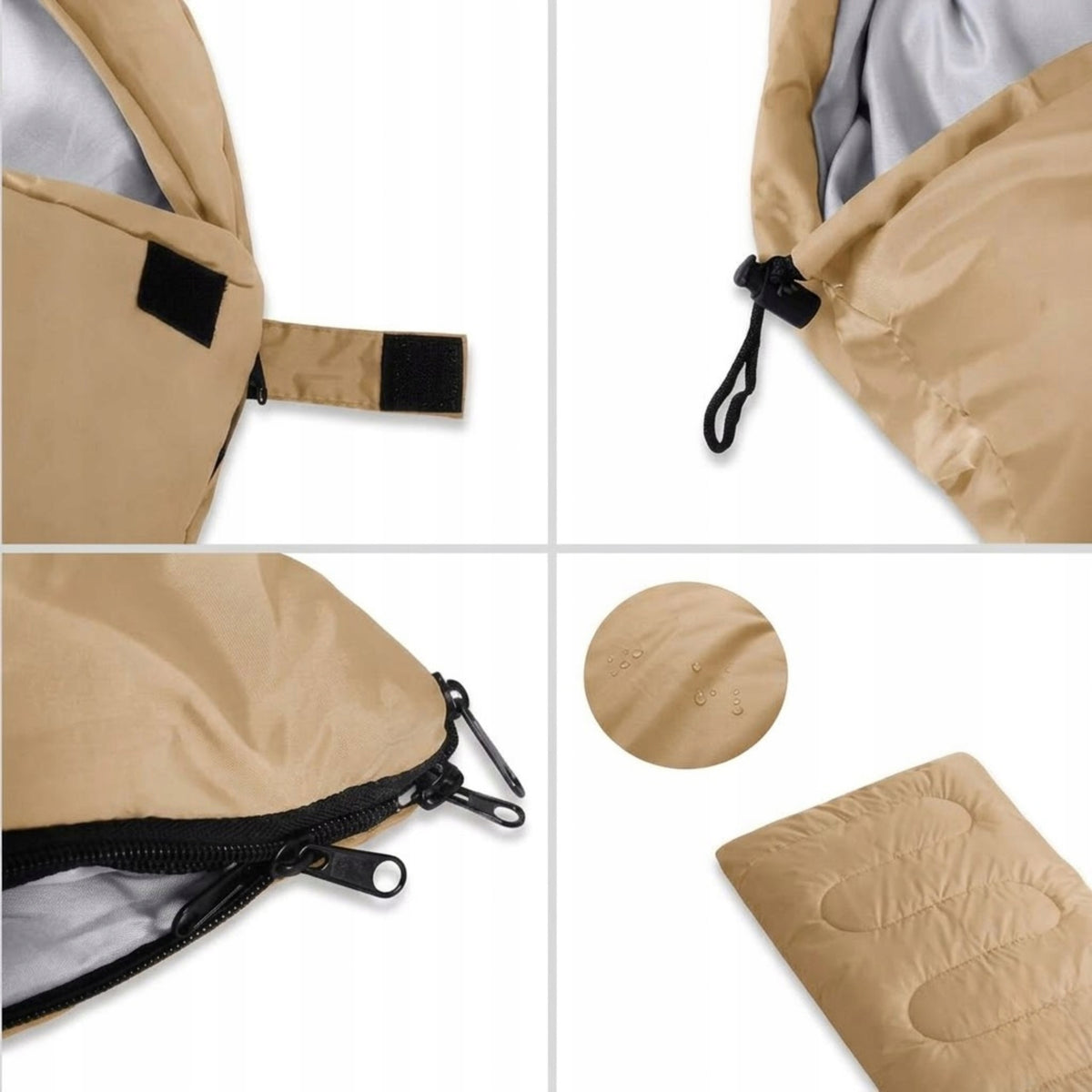 HIKING SLEEPING BAG WITH HOOD TENT COVER BEIGE 2IN1 210CM MONTESSA Manufacturer code 5903843216346