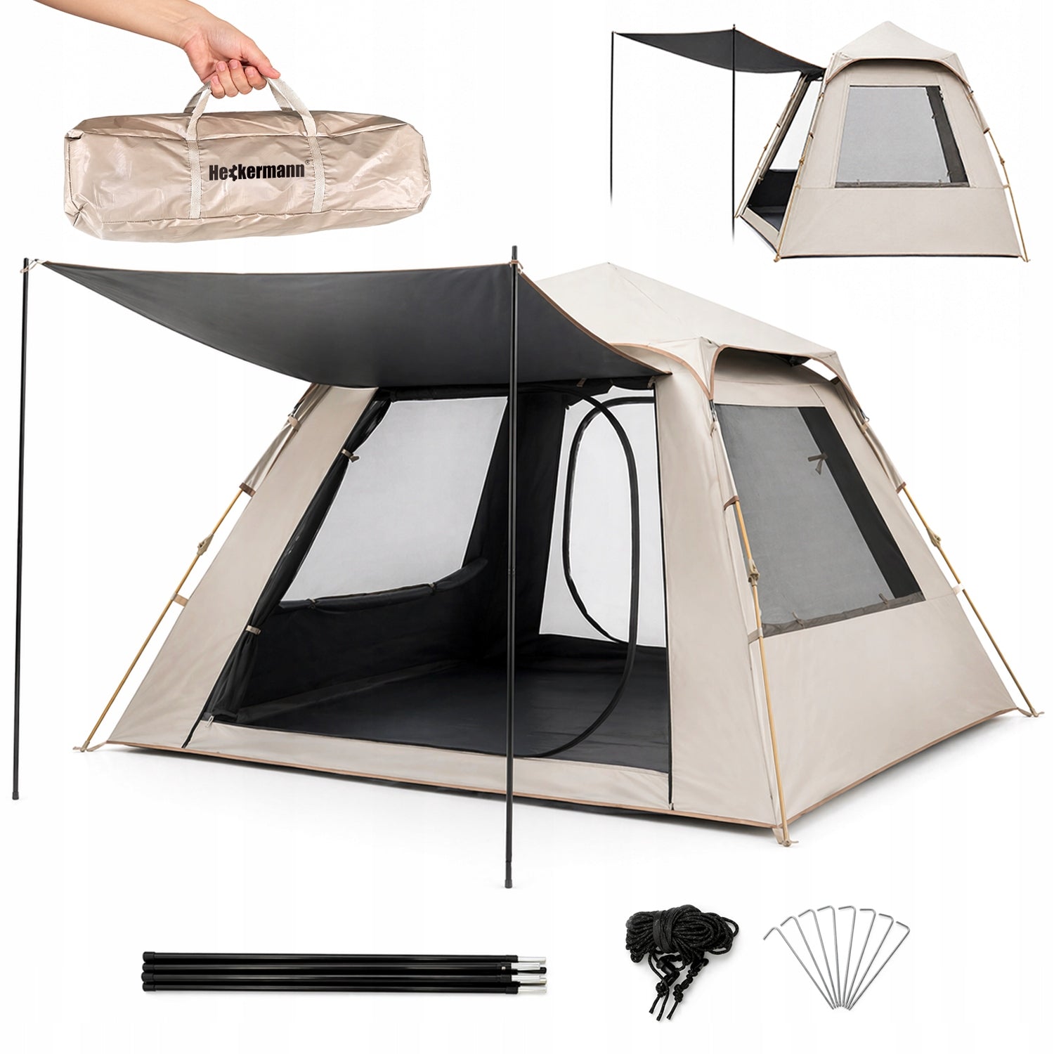 HIKING TENT 2 PERSON FOLDING CAMPING WATERPROOF 210x210x145cm