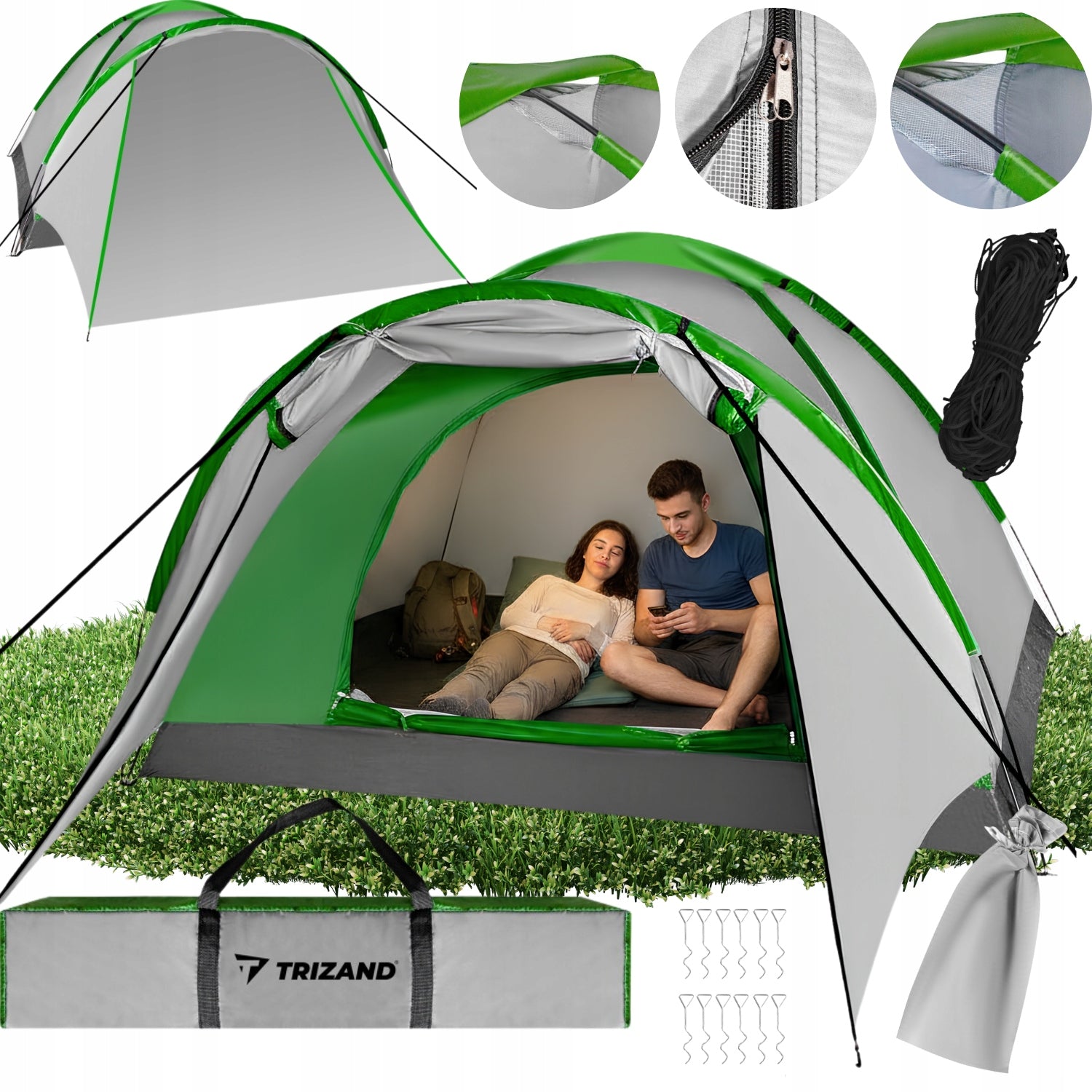 HIKING TENT LARGE CAMPING TENT WATERPROOF 4 PERSON DURABLE