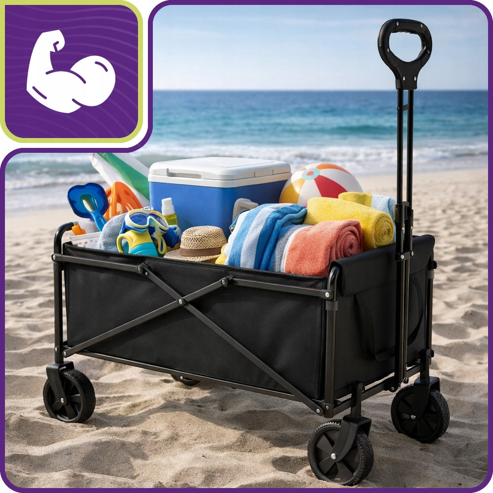 HIKING TROLLEY BEACH TRANSPORT GARDEN FOLDING FISH CAMPING 60kg Manufacturer code Wózek SPJ TRADE 60l