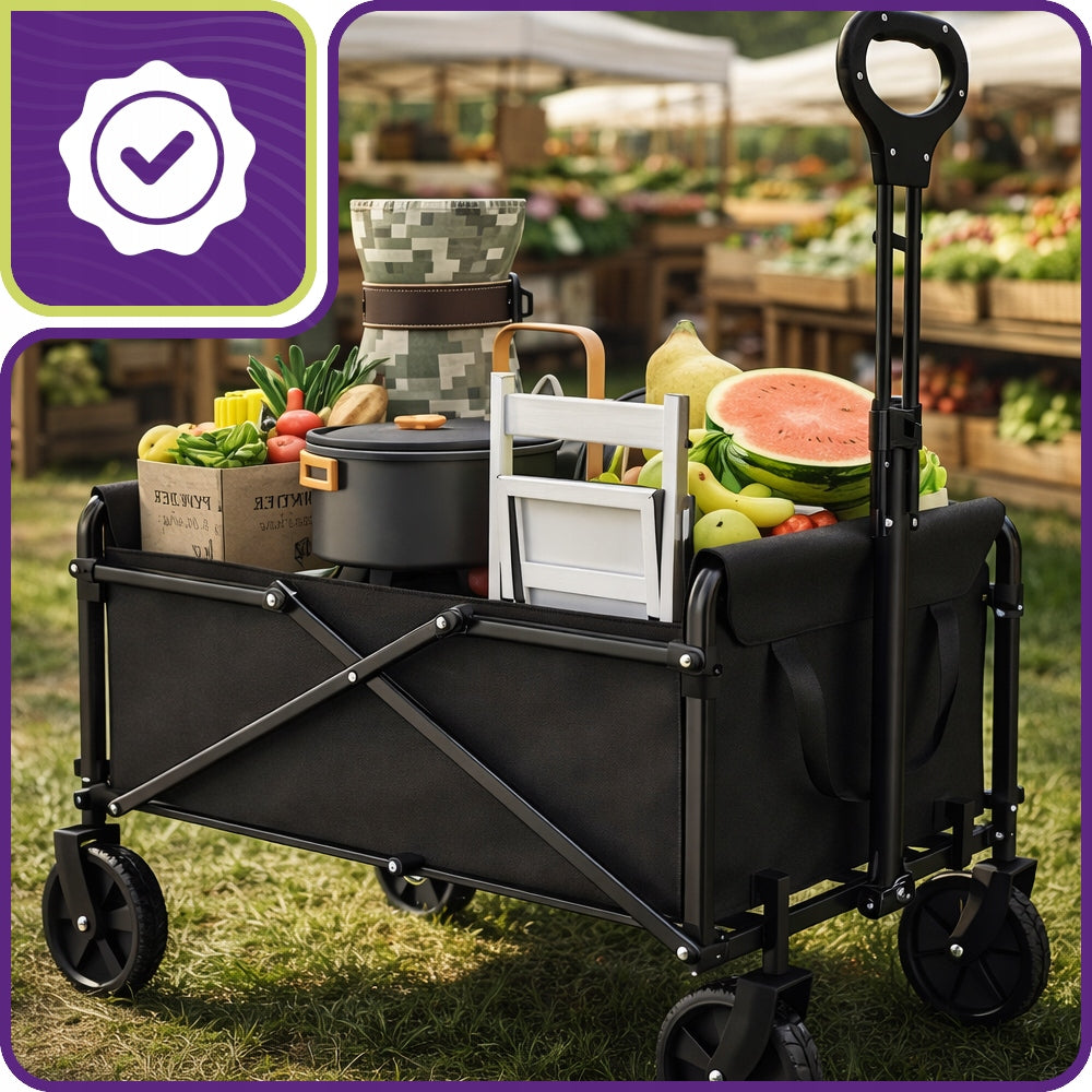 HIKING TROLLEY BEACH TRANSPORT GARDEN FOLDING FISH CAMPING 60kg Packaging status original