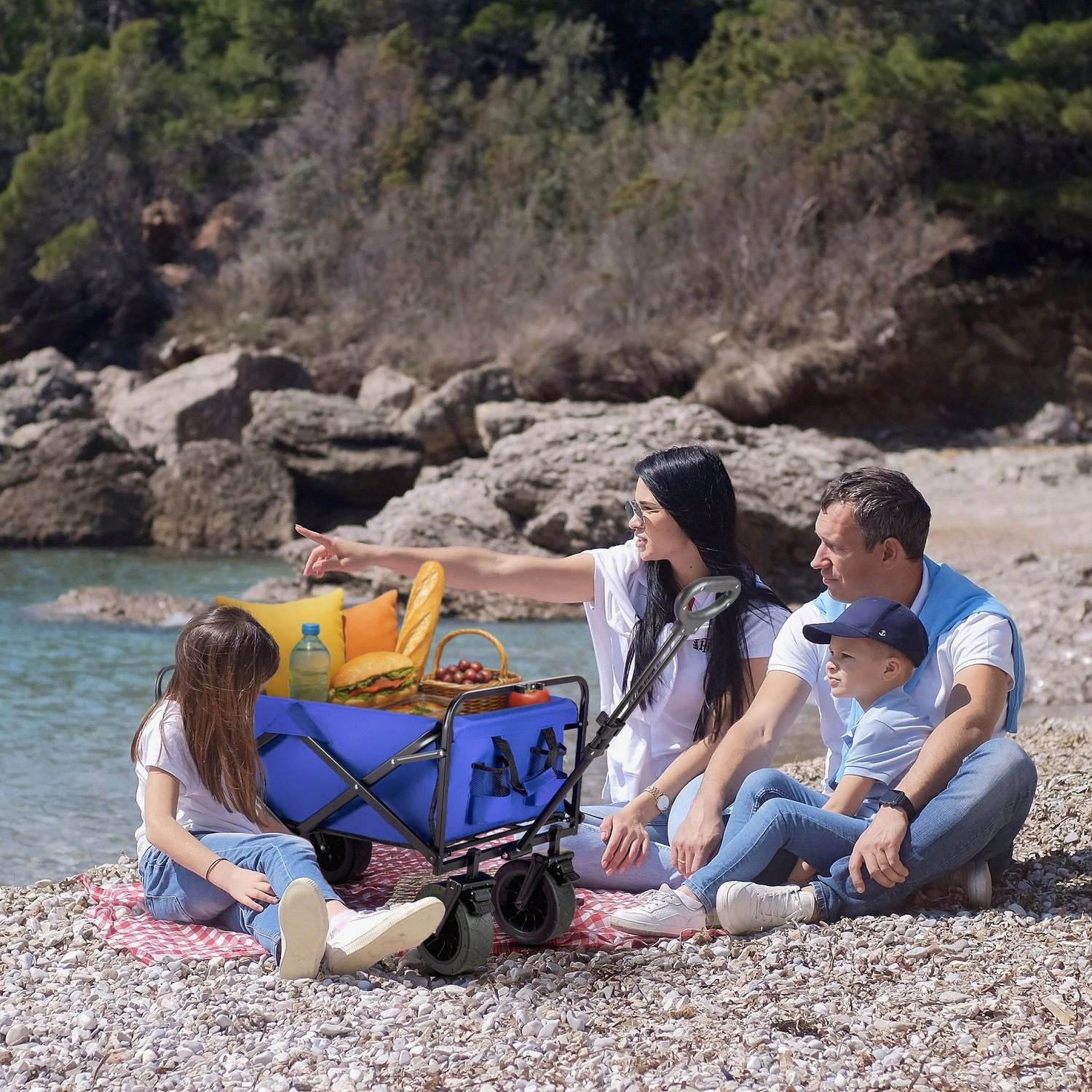 HIKING TROLLEY FOLDING BEACH GARDEN TRANSPORT 100L 4 WHEELS OUTTEC Brand Outtec
