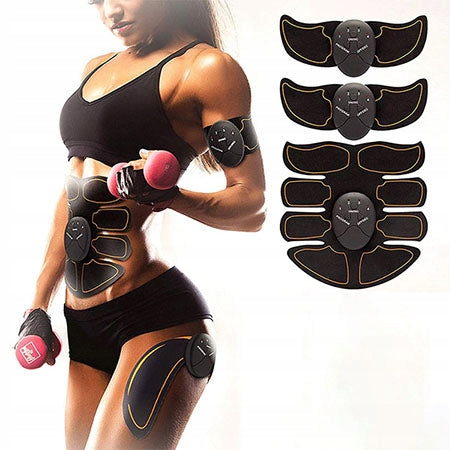 HIT ELECTROSTIMULATION OF THE ABDOMEN MUSCLES, LEGS, THUDS, AND ARMS