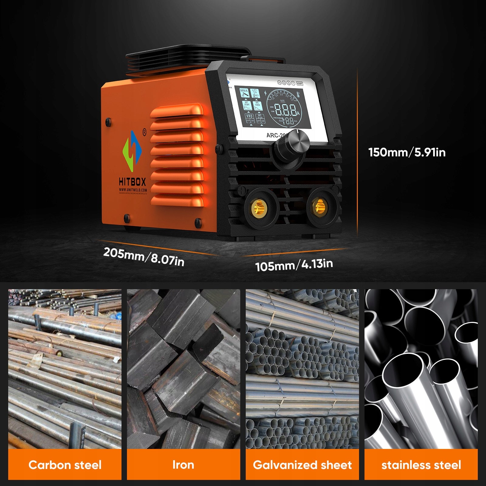HITBOX ARC200S Welding Machine MMA LIFT TIG 10-200A Portable Home Welder Brand HITBOX