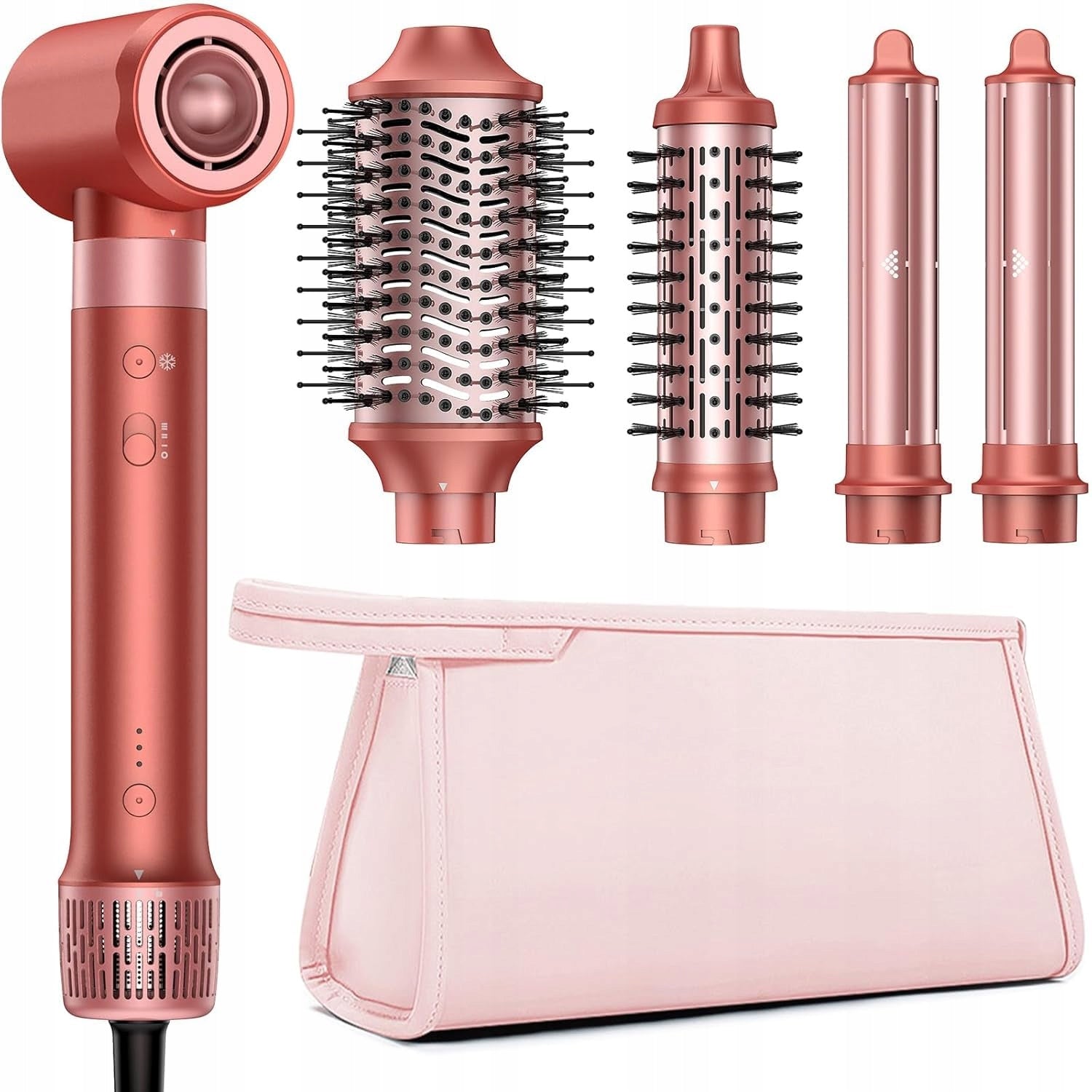 HITTIONA Automatic Hair Dryer Curler Hair Straightener 5 in 1 + Bag