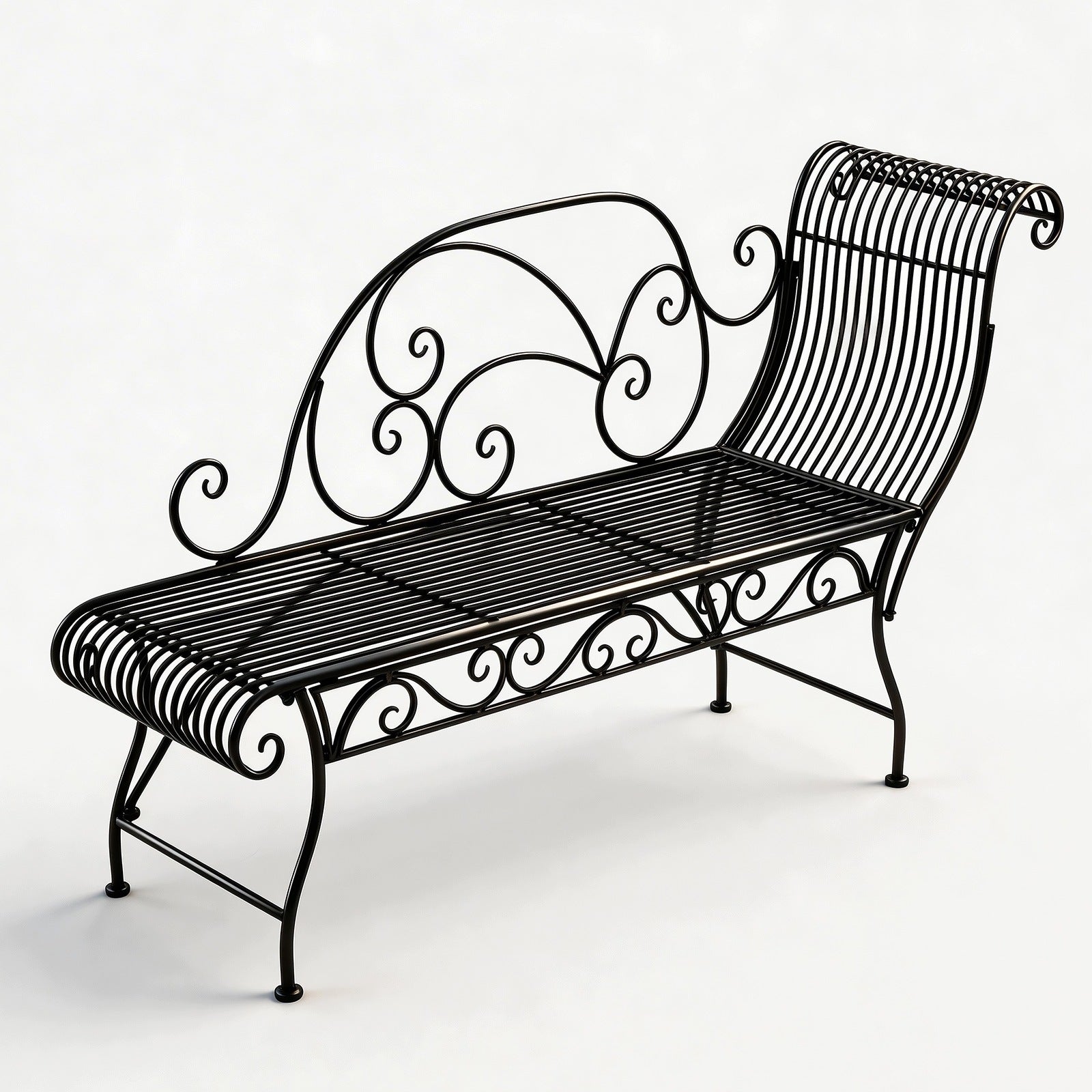 HLC Retro Style Metal Garden Bench, Durable and Rust Resistant