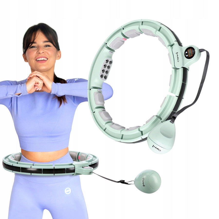 HMS Hula Hop Slimming With Load + Counter + Slimming Belt Color green