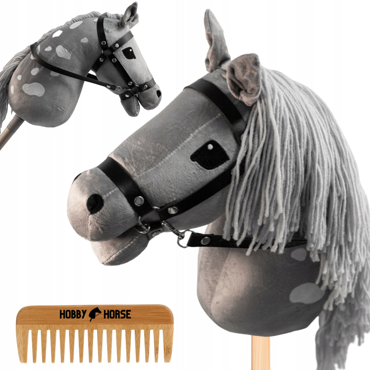 HOBBY HORSE ON STICK A4 HORSE HEAD HORSE STICK WITH MANE + COMB