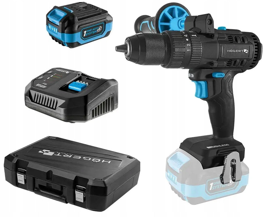 HOGERT Brushless Drill Set Impact Driver 80Nm 18V Aku. 4Ah