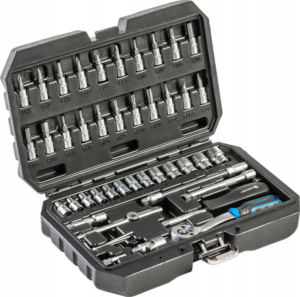 HOGERT SOCKET SET BITS SOCKET WRENCHES SET OF KEYS HT1R216 46EL 1/4