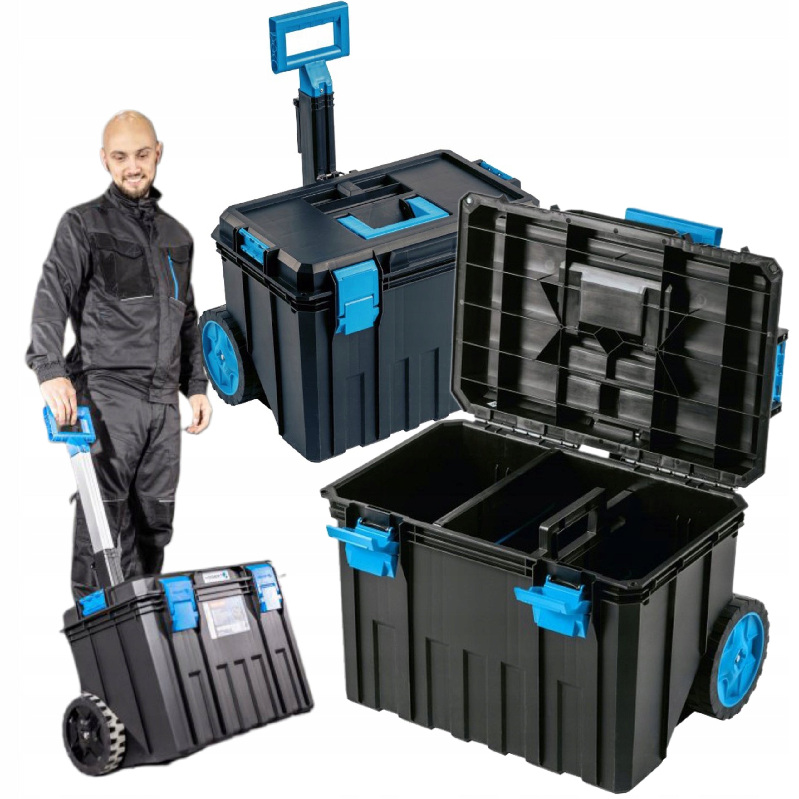 HOGERT TOOL BOX ON WHEELS UP TO 50KG 3 ORGANIZERS HT7G501