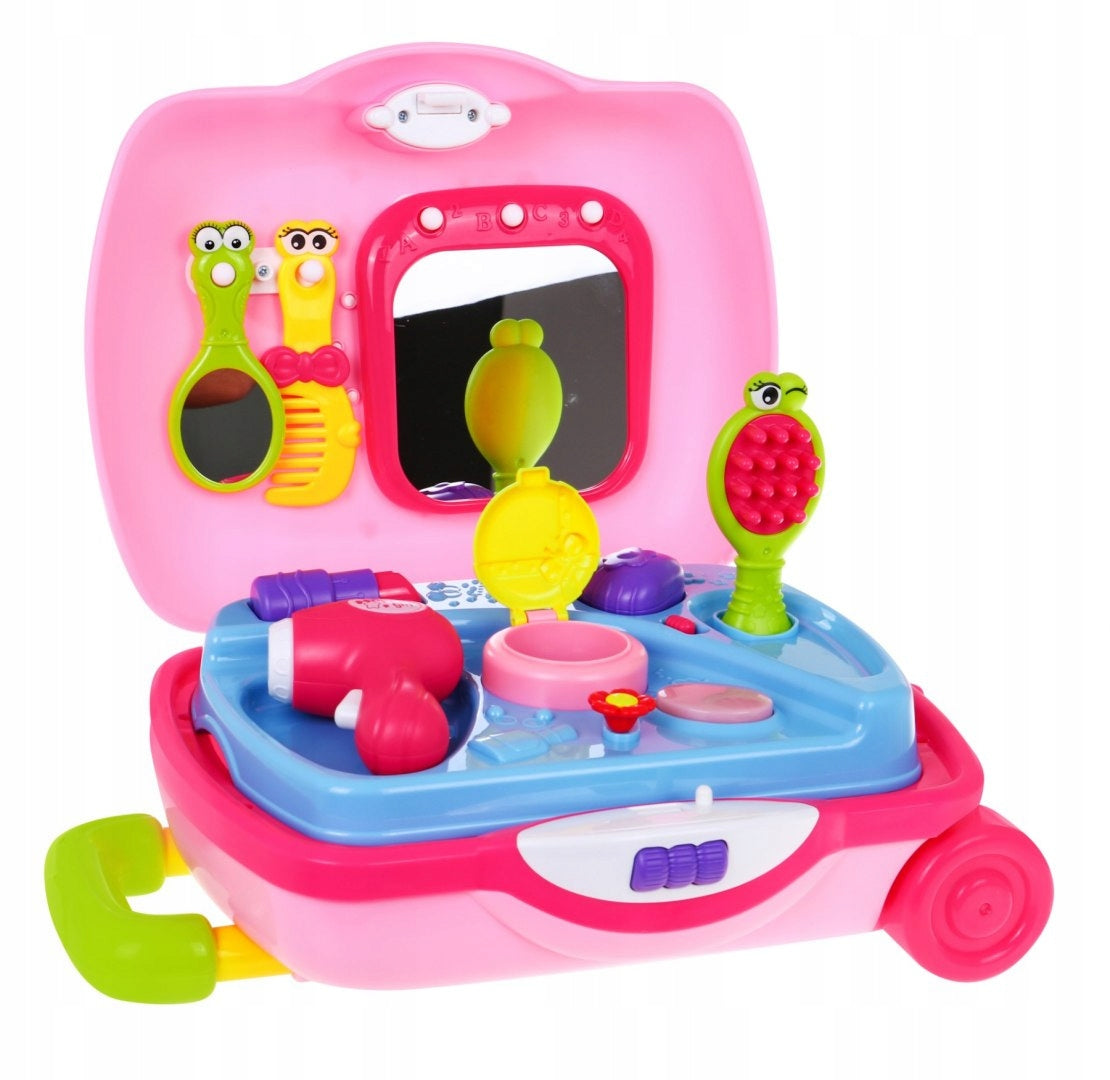 HOLA Interactive suitcase dressing table with accessories Color pink
