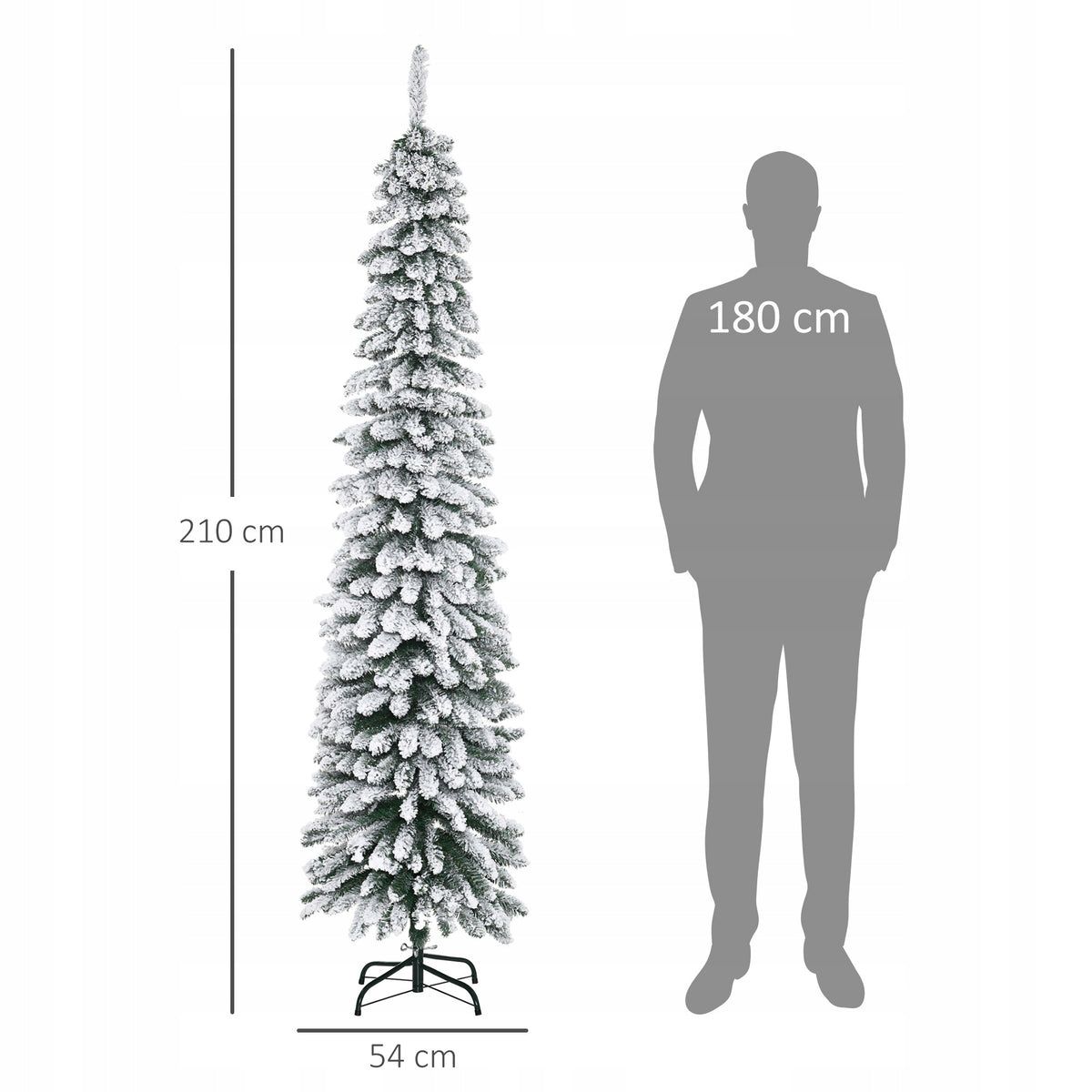 HOMCOM Artificial Christmas tree 210 cm, 490 twigs, for Christmas Packaging status original