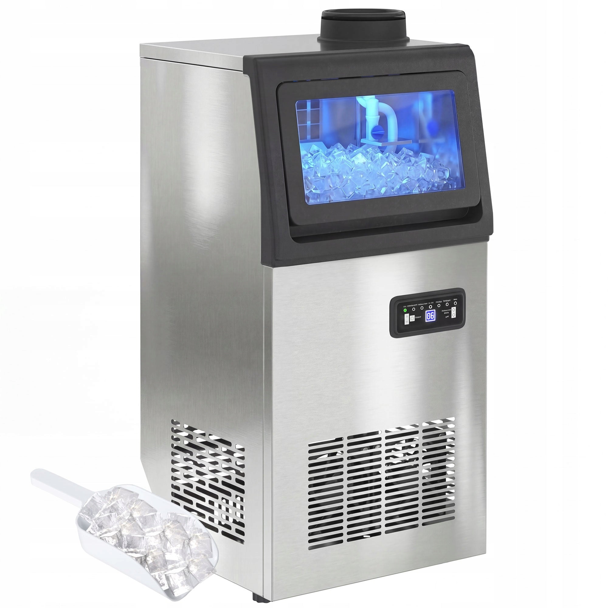 HOMCOM Commercial ice maker 36 kg/24h, self-cleaning, for bar