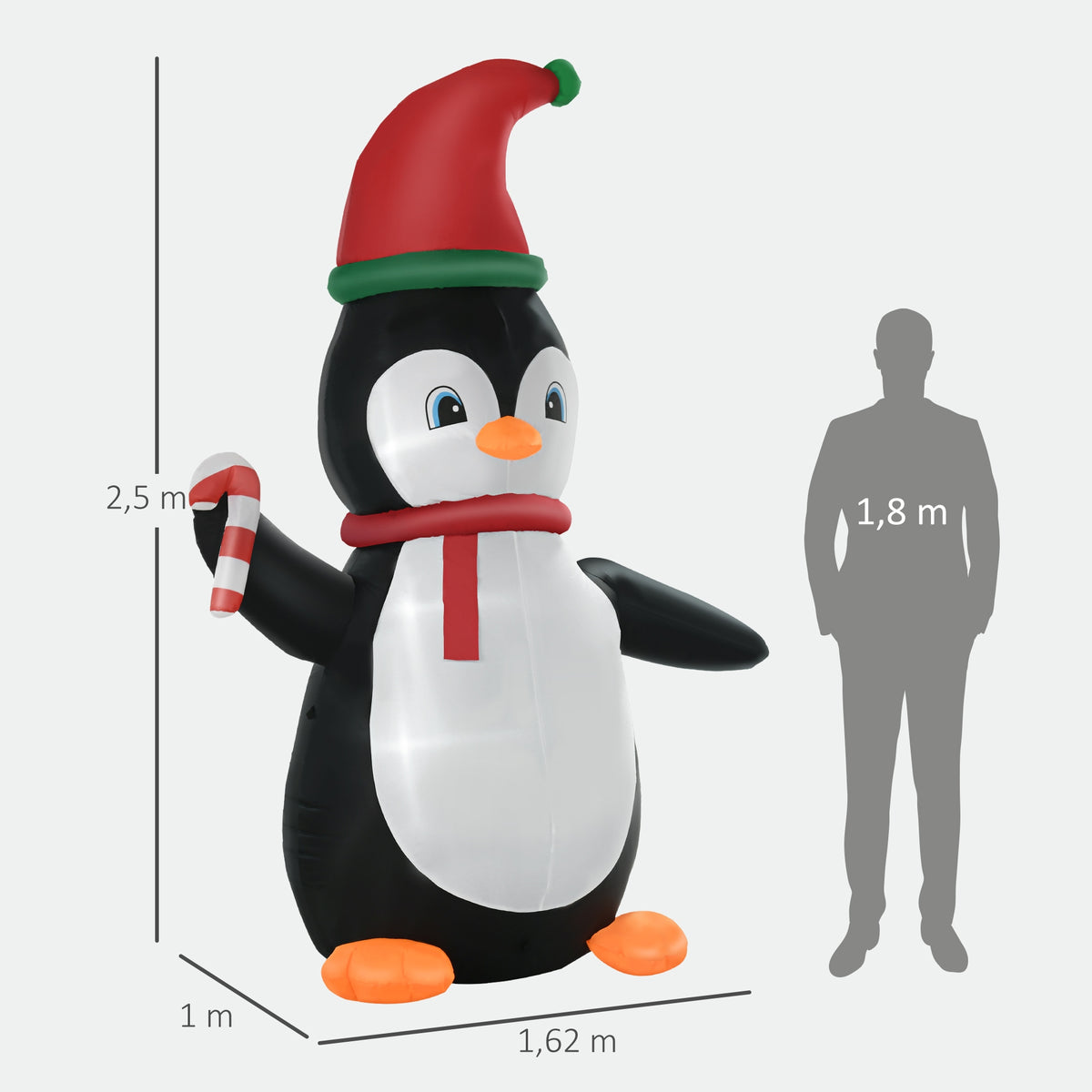 HOMCOM Inflatable Christmas Decoration, 2,5 m Christmas Penguin Brand Homcom