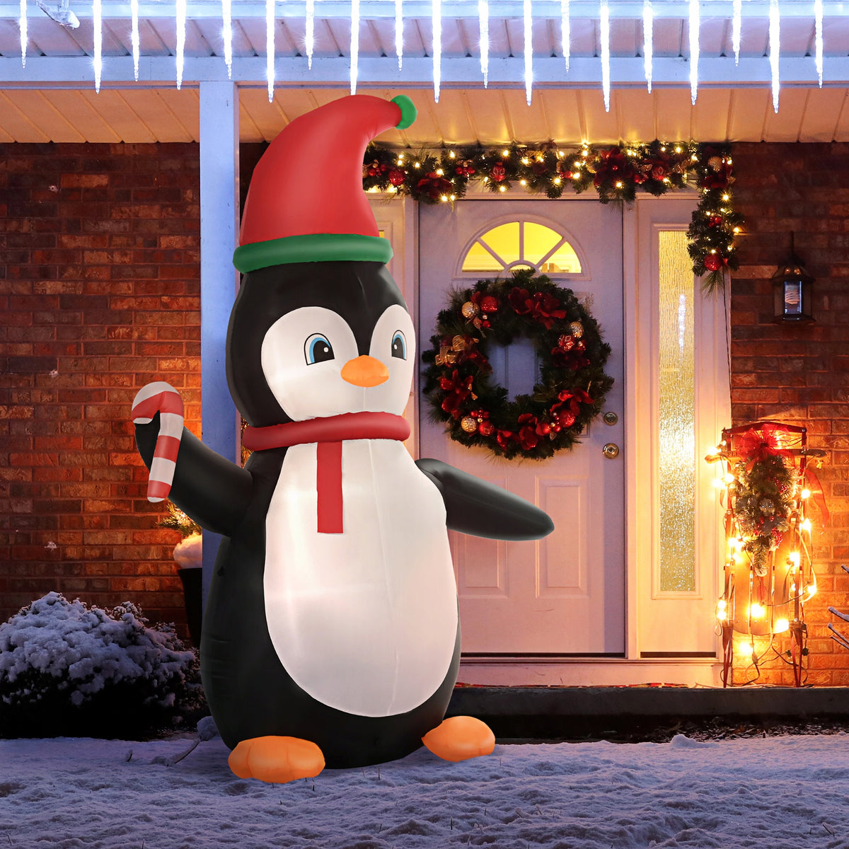 HOMCOM Inflatable Christmas Decoration, 2,5 m Christmas Penguin Packaging status original