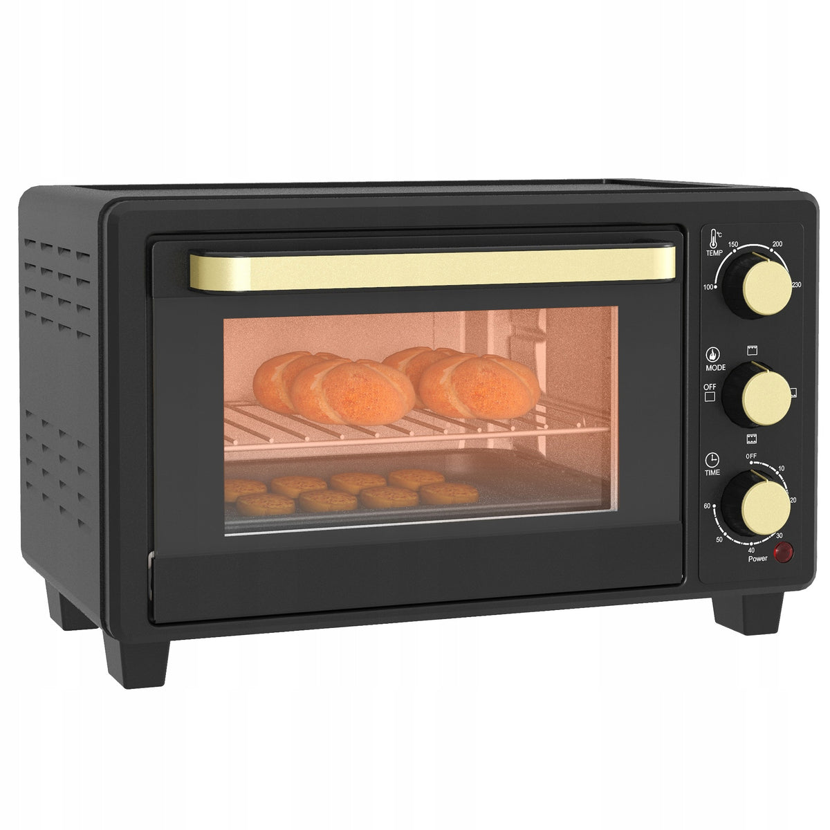 HOMCOM Mini oven 16 L, 1400 W, 100-230°C, timer 60 min, black