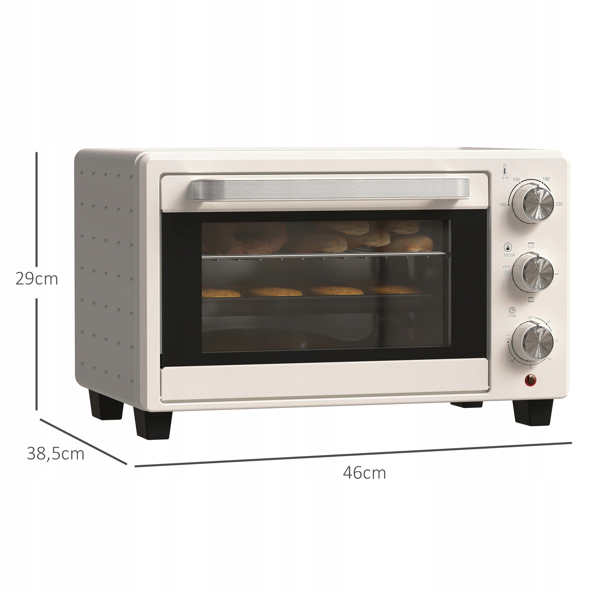 HOMCOM Mini oven 21L for pizza with baking sheet, grate, tray. Model HOMCOM