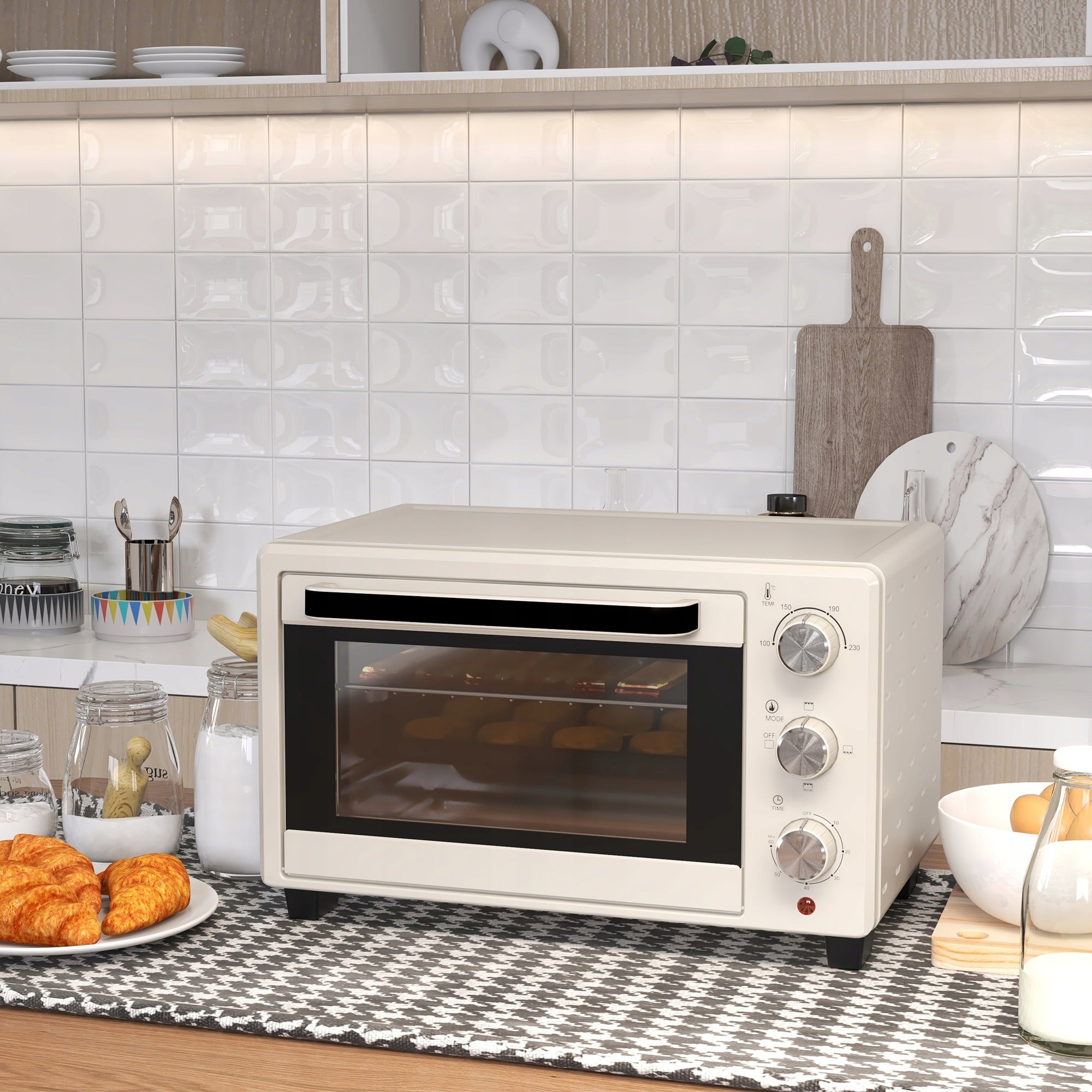 HOMCOM Mini oven 21L for pizza with baking sheet, grate, tray. Packaging status original