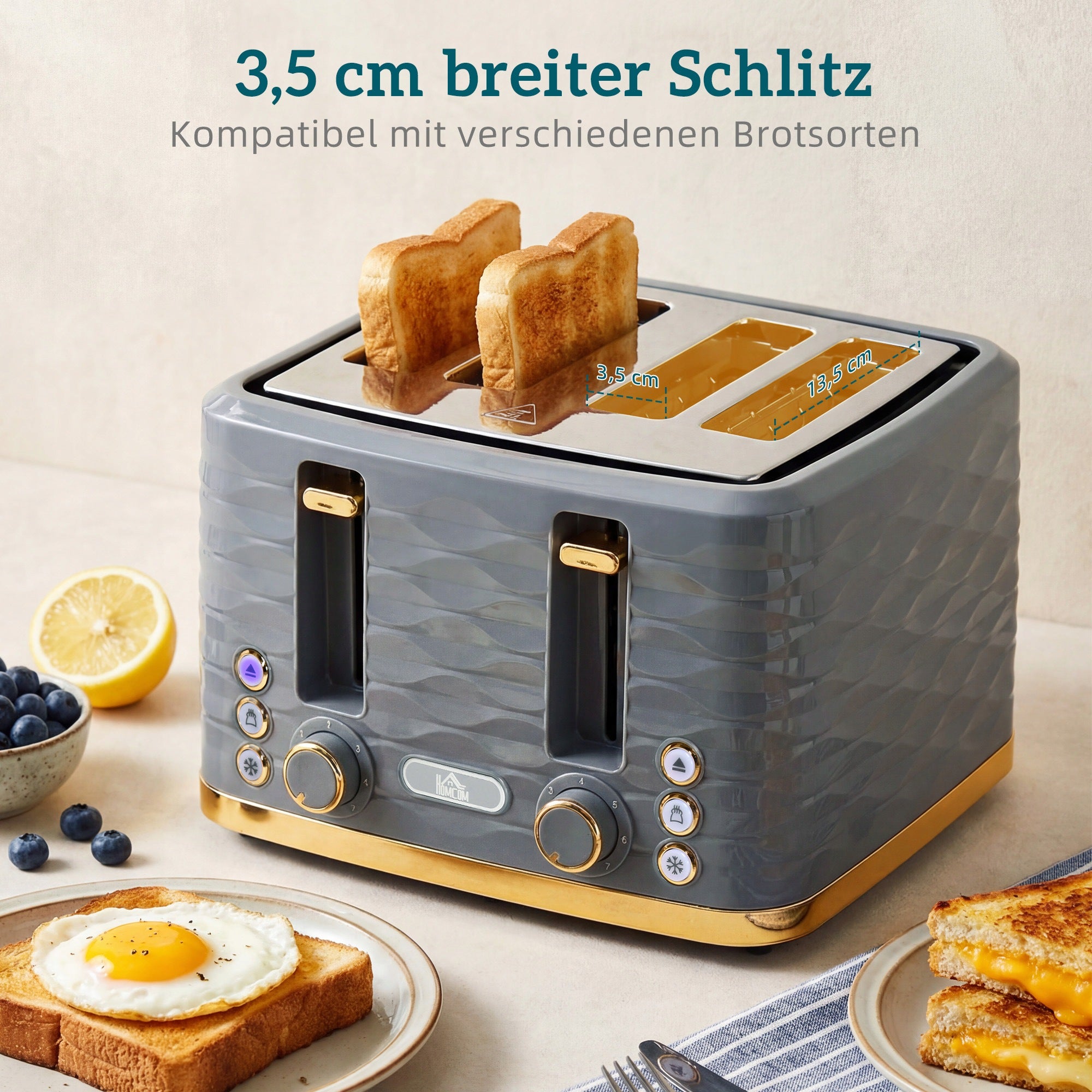 HOMCOM Toaster, Functions of heating, defrosting, cancellation, Beautiful design Manufacturer code 800-209V90GY