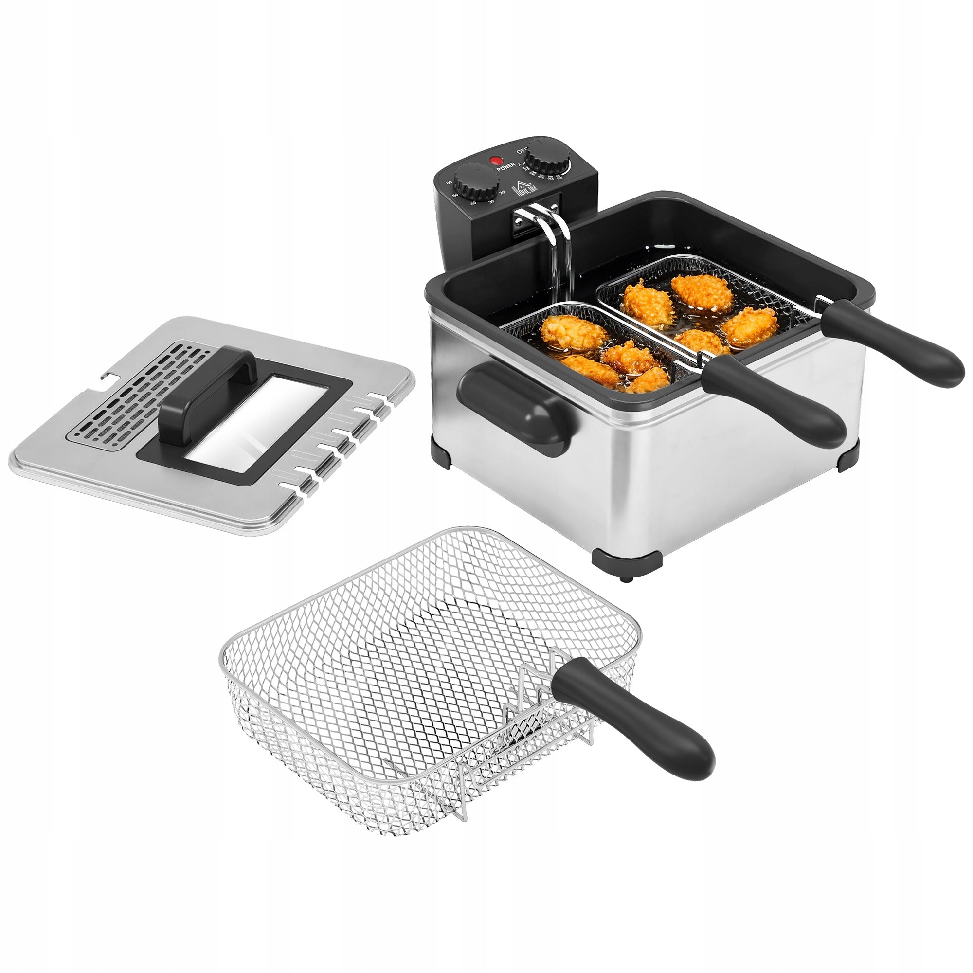 HOMCOM air fryer with 5L capacity, adjustable temperature and timer, 2000 W