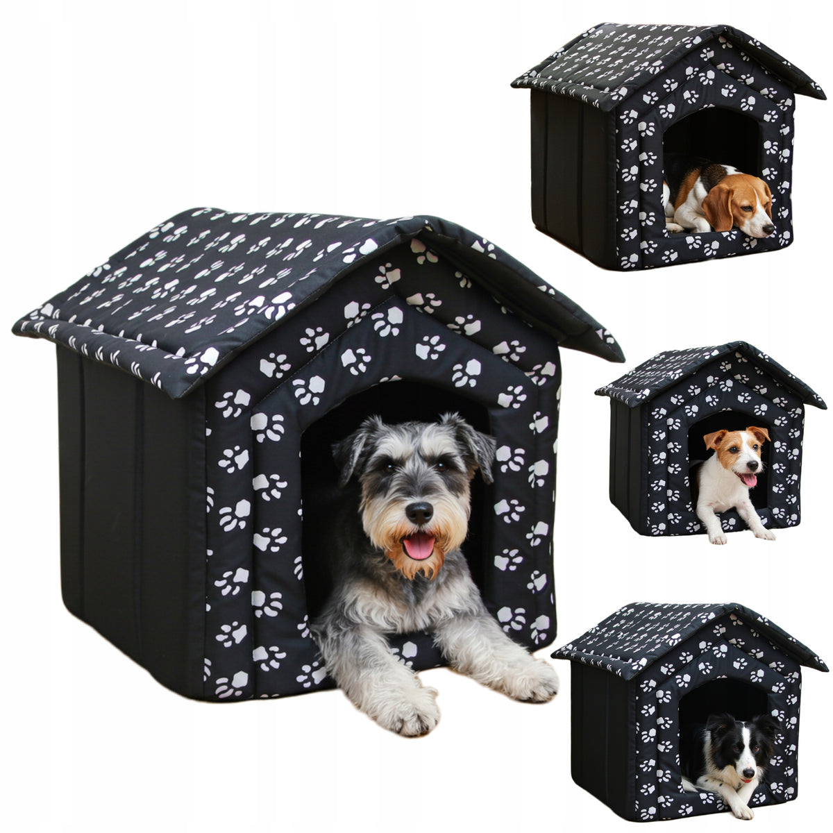 HOME DOG KENNEL Bed COZY COTTAGE large booth black XXL R.4