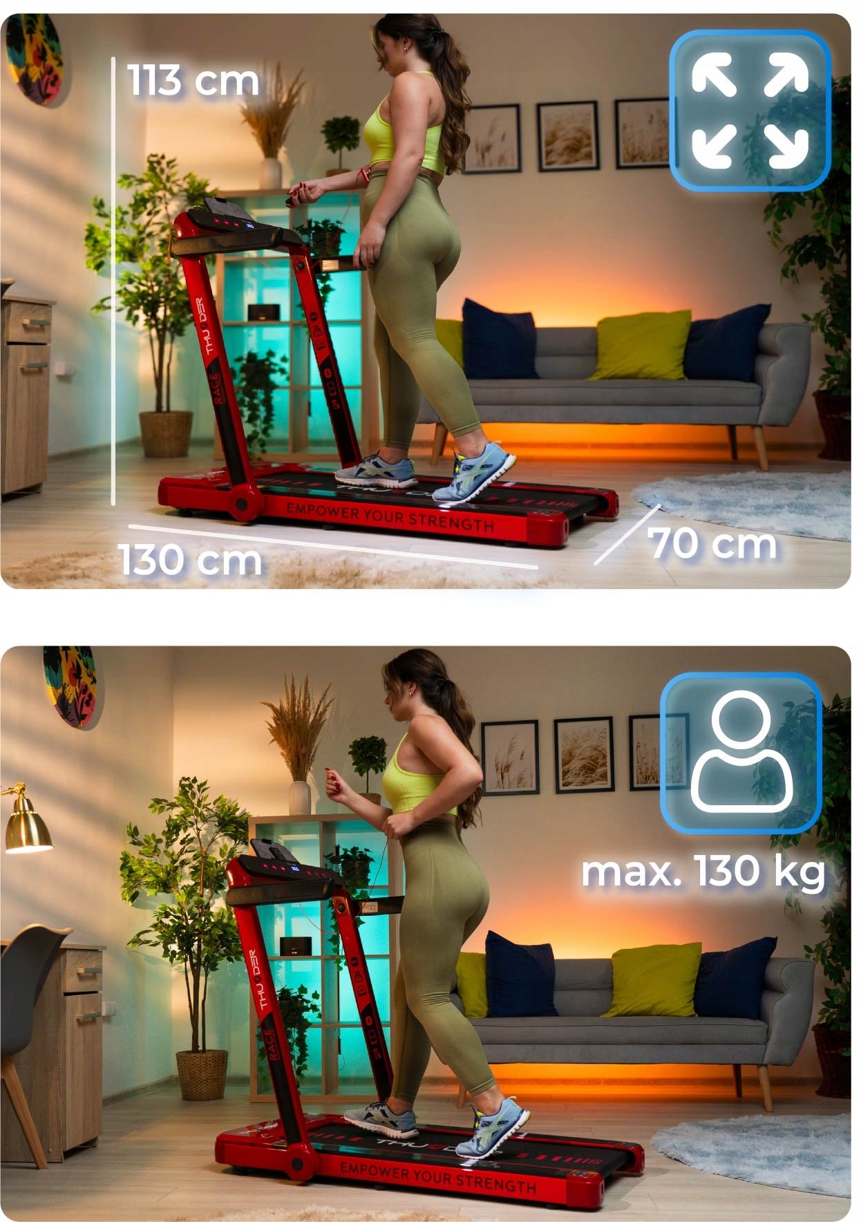HOME ELECTRIC TREADMILL FOLDING UNDER DESK FOR WALKING RACE-RED FIT Packaging status original