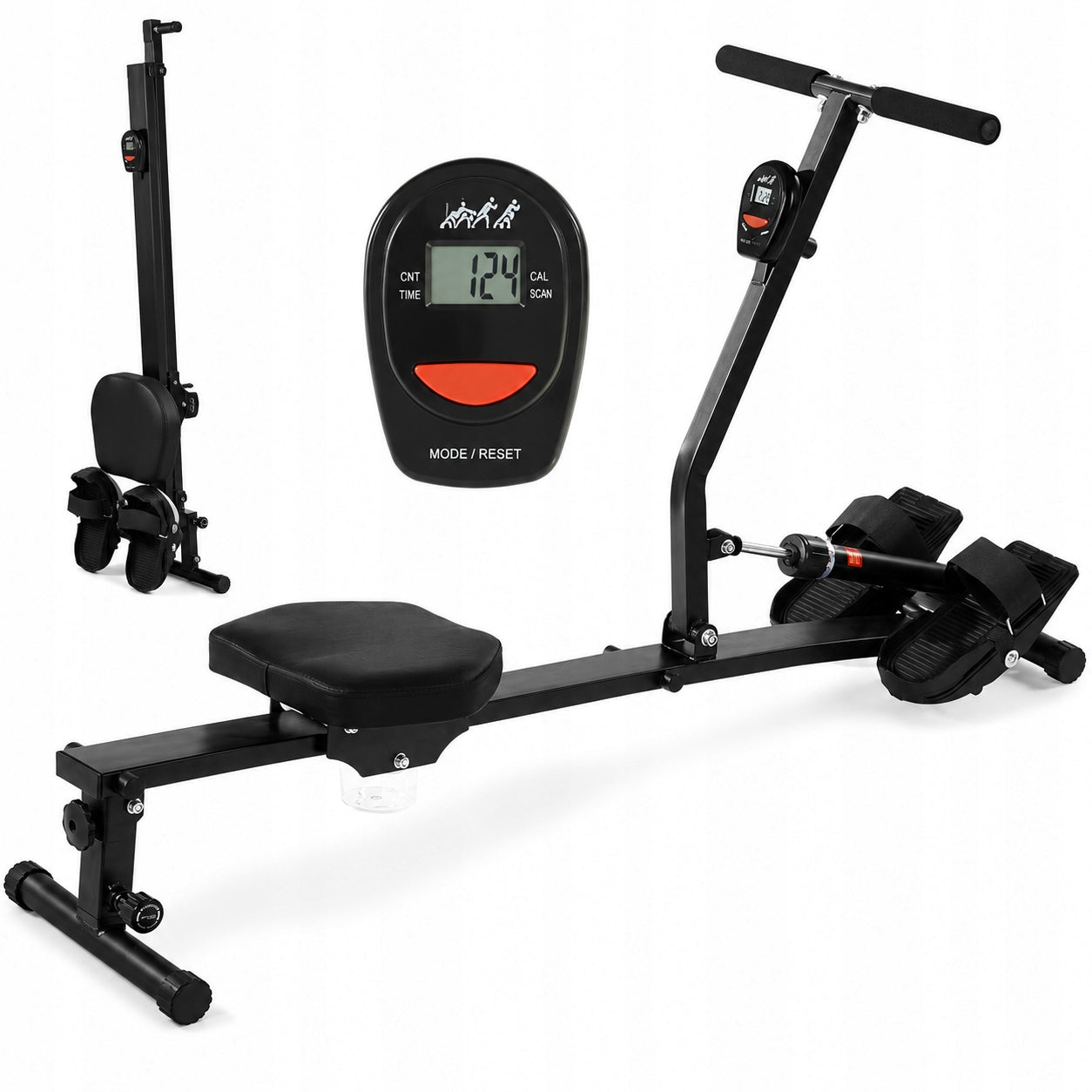 HOME ROWING MACHINE LCD HYDRAULIC ERGONOMETER 12 Levels Folding