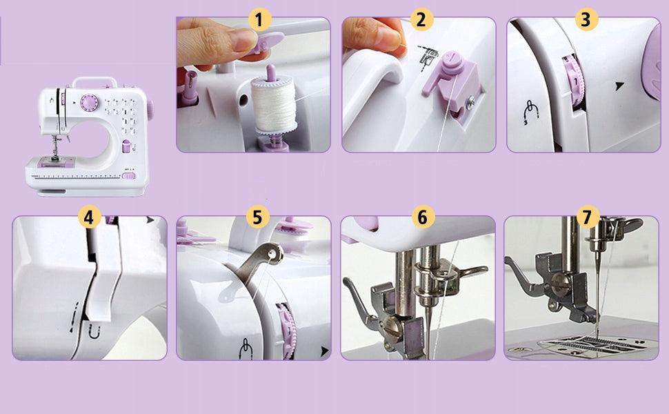 HOME SEWING MACHINE 12 STITCHES LED WITH PEDAL+SEWING TOOL KIT Batteries included no