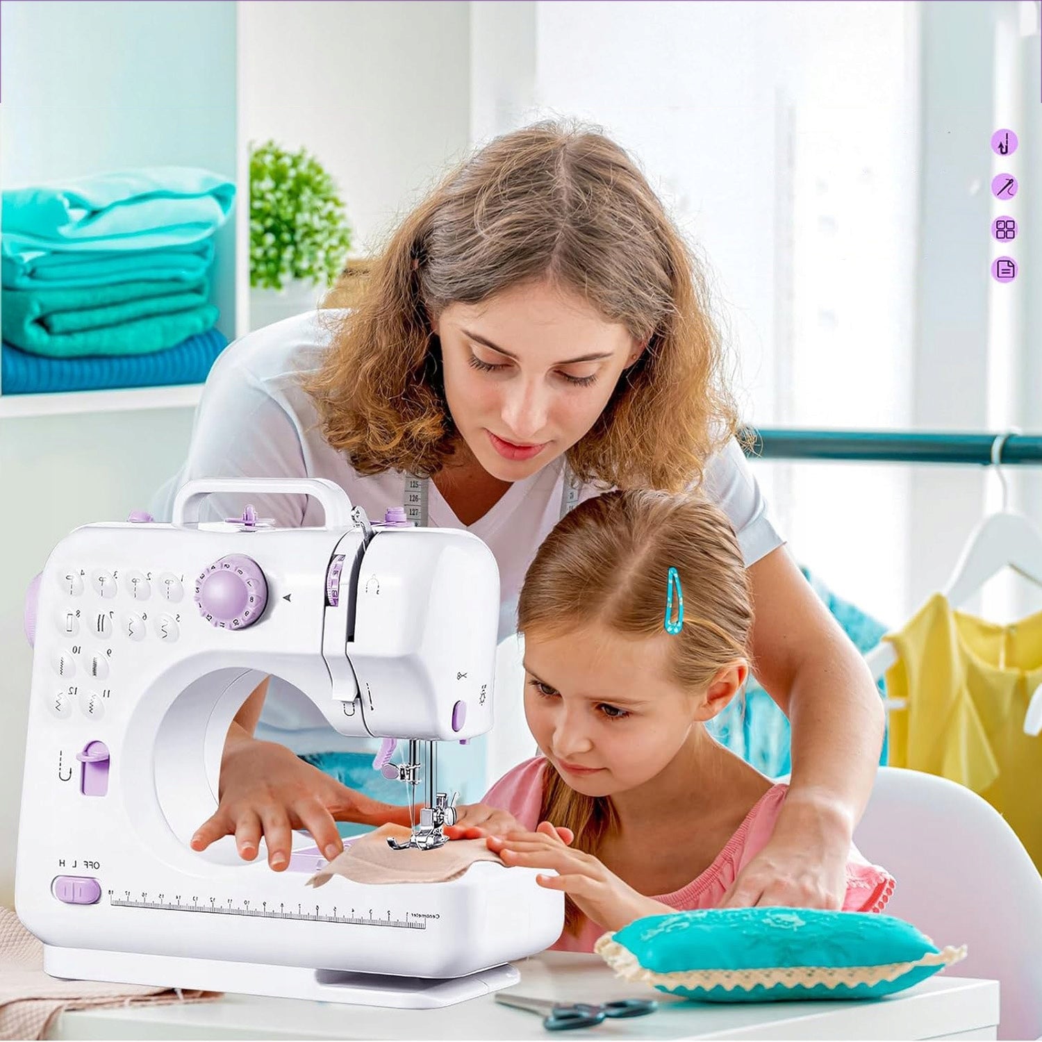 HOME SEWING MACHINE 12 STITCHES LED WITH PEDAL+SEWING TOOL KIT Packaging status original