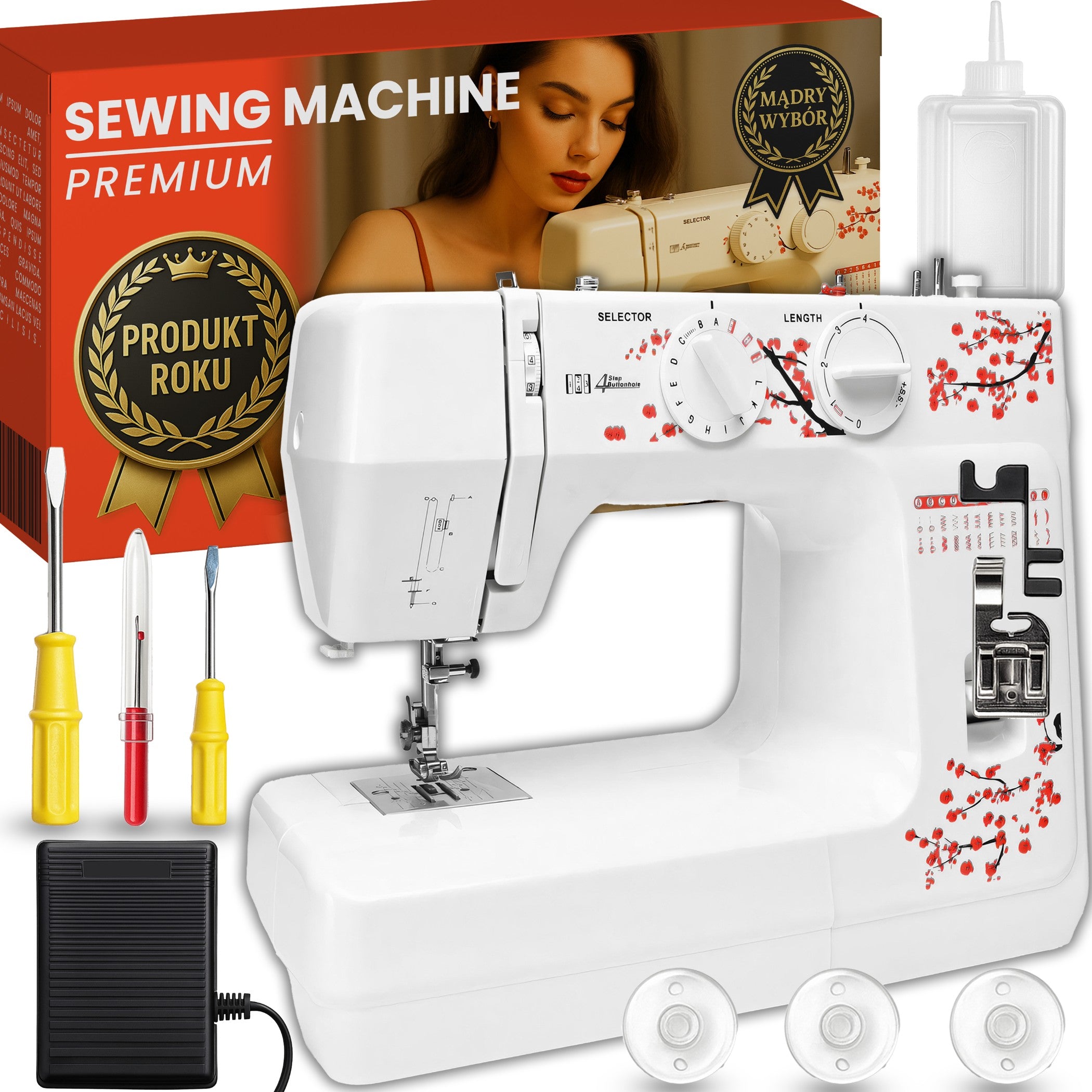 HOME SEWING MACHINE ADJUSTABLE STRONG 48X STITCH PATTERNS + ACCESSORIES