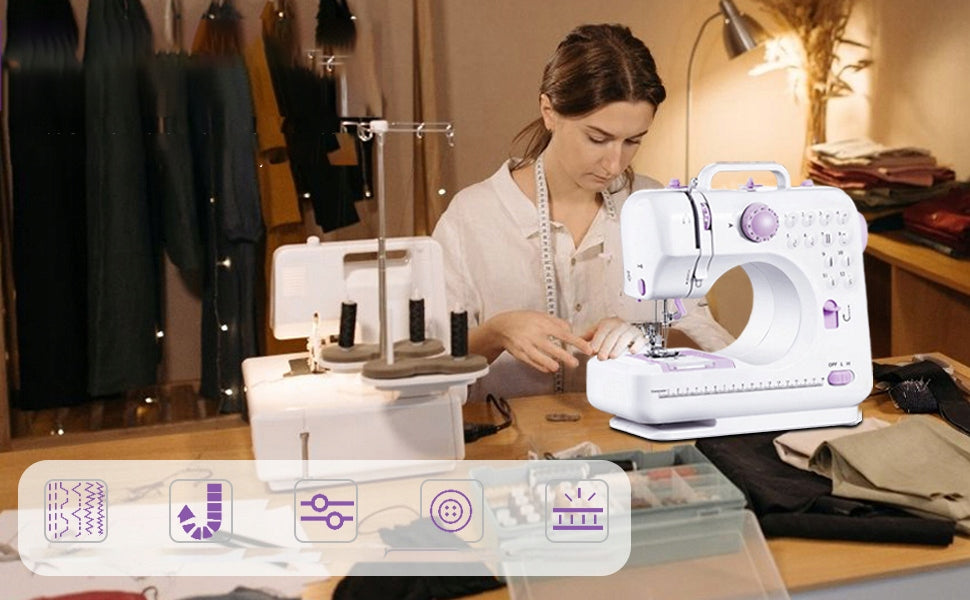 HOME SEWING MACHINE FOR KIDS EASY TO USE 12 DIFFERENT STITCHES Dominant color white