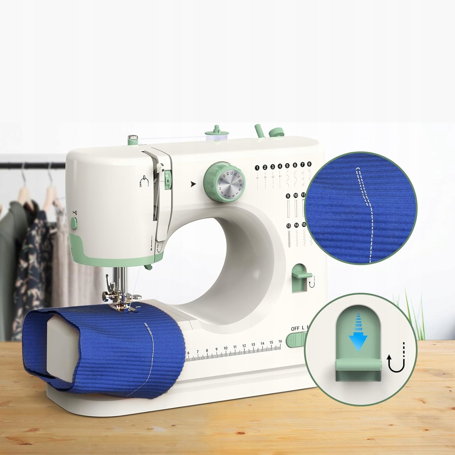 HOME SEWING MACHINE MECHANICAL 16 TYPES OF STITCHES SM-520 + FREEBIES Number of stitches 16