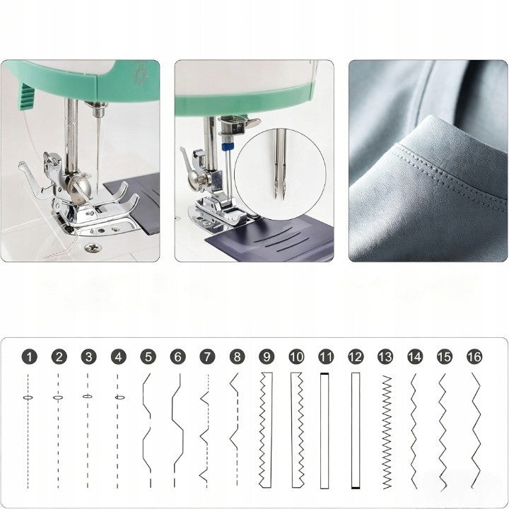 HOME SEWING MACHINE MECHANICAL 16 TYPES OF STITCHES WITH pedal + FREEBIES Hook other
