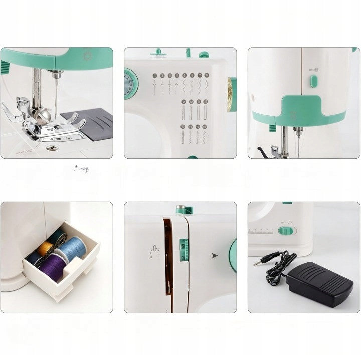 HOME SEWING MACHINE MECHANICAL 16 TYPES OF STITCHES WITH pedal + FREEBIES Number of stitches 16
