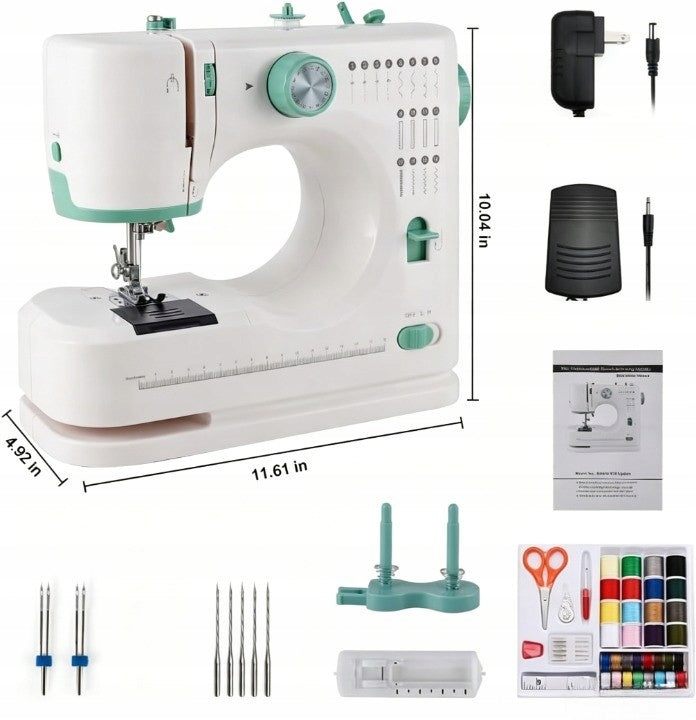HOME SEWING MACHINE MECHANICAL 16 TYPES OF STITCHES WITH pedal + FREEBIES Sewing features embroidery hemming hole edging quilting pleating repairing backstitching decorative sewing sewing of elastic fabrics sewing zips edge finishing